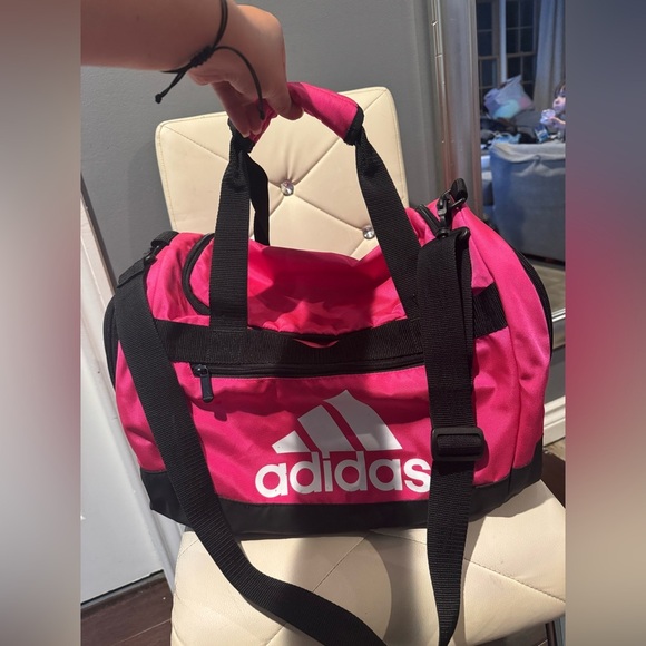 Adidas Pink and Black Travel Bag with Adjustable Strap - Picture 7 of 10
